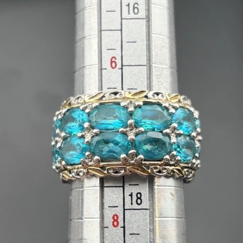 NWOT Retired Estate Gems En Vogue Michael Valitutti Genuine Paraiba Apatite Ring - Picture 5 of 6